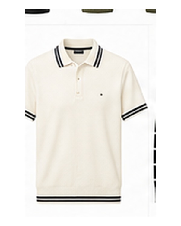 Ivory Striped Polo